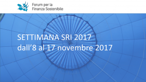 Settimana SRI, torna l’evento master sulla finanza responsabile