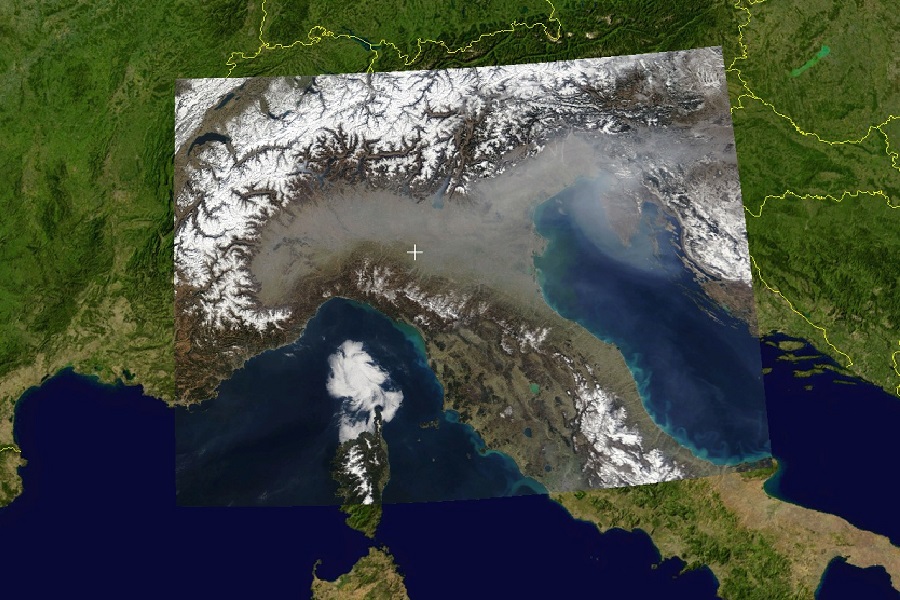 immafine satellitare smog in pianura padana